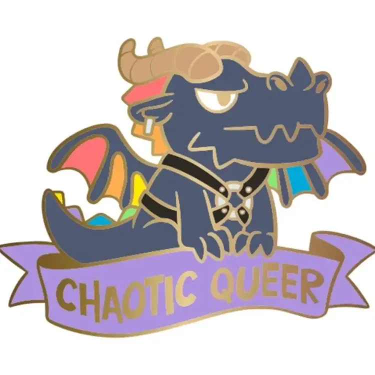 HYMGHO HYMGHO ALTERNATIVE ALIGNMENTS ENAMEL PIN CHAOTIC QUEER