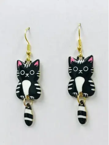 CAT WAGGING TAIL EARRINGS
