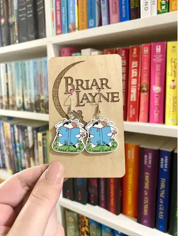 CAT AND BOOK THEMED READING EARRINGS