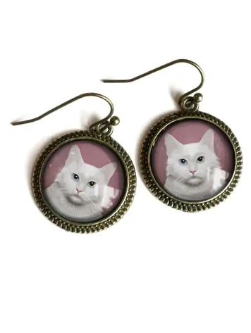 PINK KITTEN EARRINGS