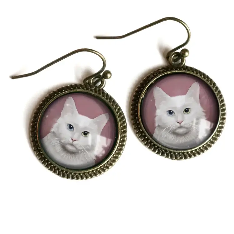 PINK KITTEN EARRINGS