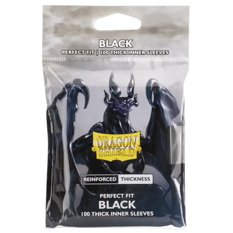 DRAGON SHIELD DRAGON SHIELD 100CT PERFECT FIT INNER SLEEVES THICK BLACK