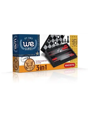 MAGNETIC 3 IN 1 COMBINATION GAME TRAVEL SET 11 INCHES