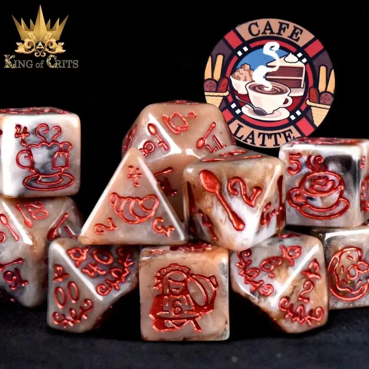 DND DICE CAFE LATTE - 11 RPG DICE SET
