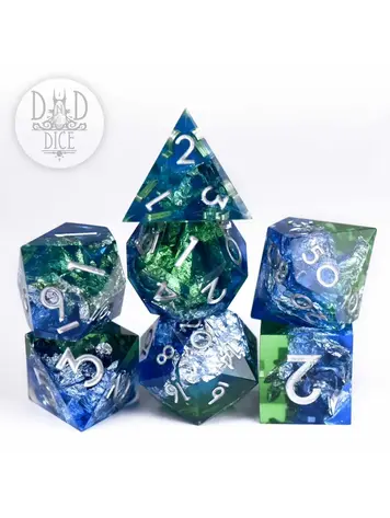 DND DICE SILVER SHORES HANDMADE DICE SET