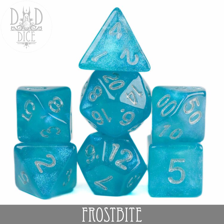 DND DICE FROSTBITE GLITTER DICE SET