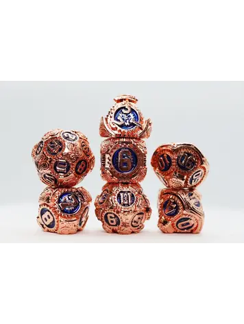 FOAM BRAIN GAMES FOAM BRAIN GAMES METAL RPG DICE SET AIRSHIP GEARS - HYDRO HYBRID