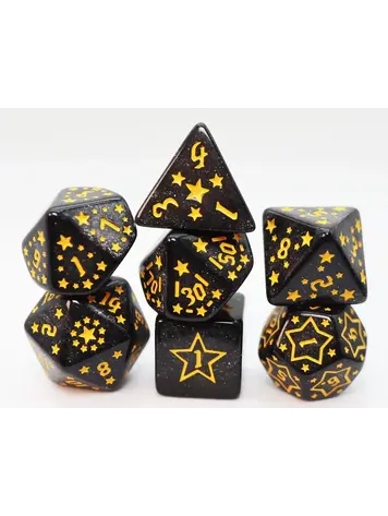 FOAM BRAIN GAMES FOAM BRAIN GAMES RPG DICE SET SHOOTING STARS - BARIUM