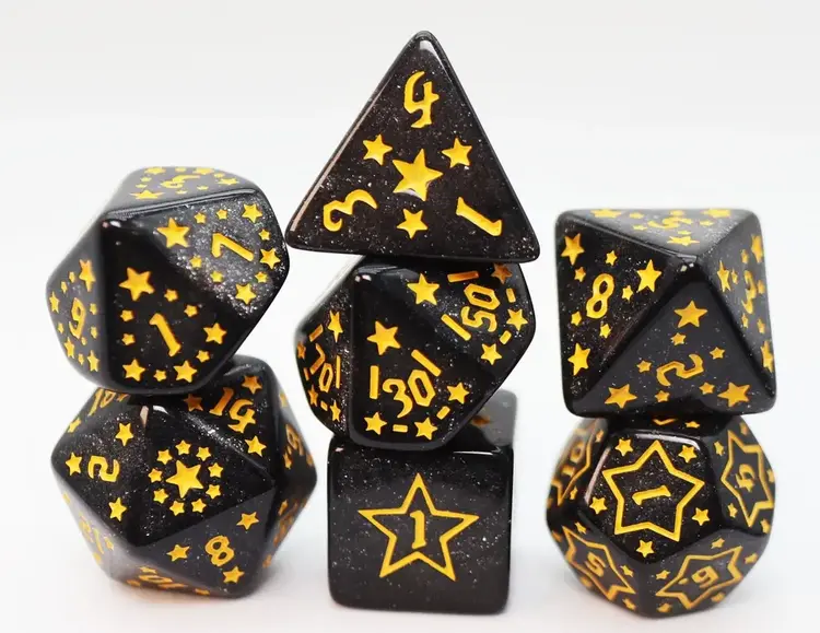 FOAM BRAIN GAMES FOAM BRAIN GAMES RPG DICE SET SHOOTING STARS - BARIUM
