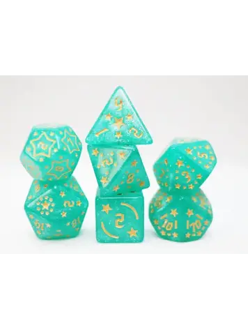 FOAM BRAIN GAMES FOAM BRAIN GAMES RPG DICE SET SHOOTING STARS - MAGNESIUM