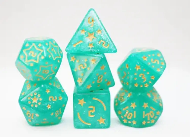 FOAM BRAIN GAMES FOAM BRAIN GAMES RPG DICE SET SHOOTING STARS - MAGNESIUM