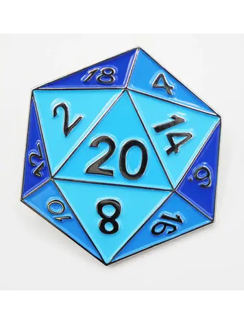 FOAM BRAIN GAMES FOAM BRAIN GAMES D20 ENAMEL PIN - BLUE