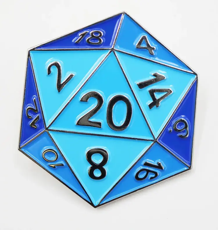 FOAM BRAIN GAMES FOAM BRAIN GAMES D20 ENAMEL PIN - BLUE