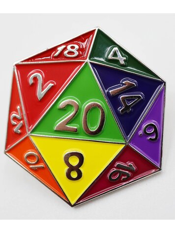 FOAM BRAIN GAMES FOAM BRAIN GAMES D20 ENAMEL PIN - RAINBOW