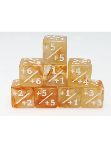 FOAM BRAIN GAMES FOAM BRAIN GAMES +1/+1 ORANGE AND WHITE COUNTER DICE