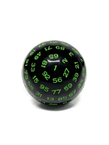 FOAM BRAIN GAMES FOAM BRAIN GAMES 45MM D100 - BLACK OPAQUE WITH GREEN