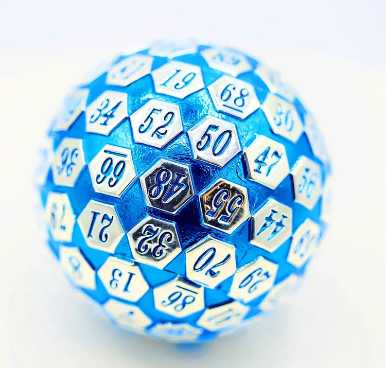 FOAM BRAIN GAMES FOAM BRAIN GAMES 45MM BLUE AND SILVER METAL D100