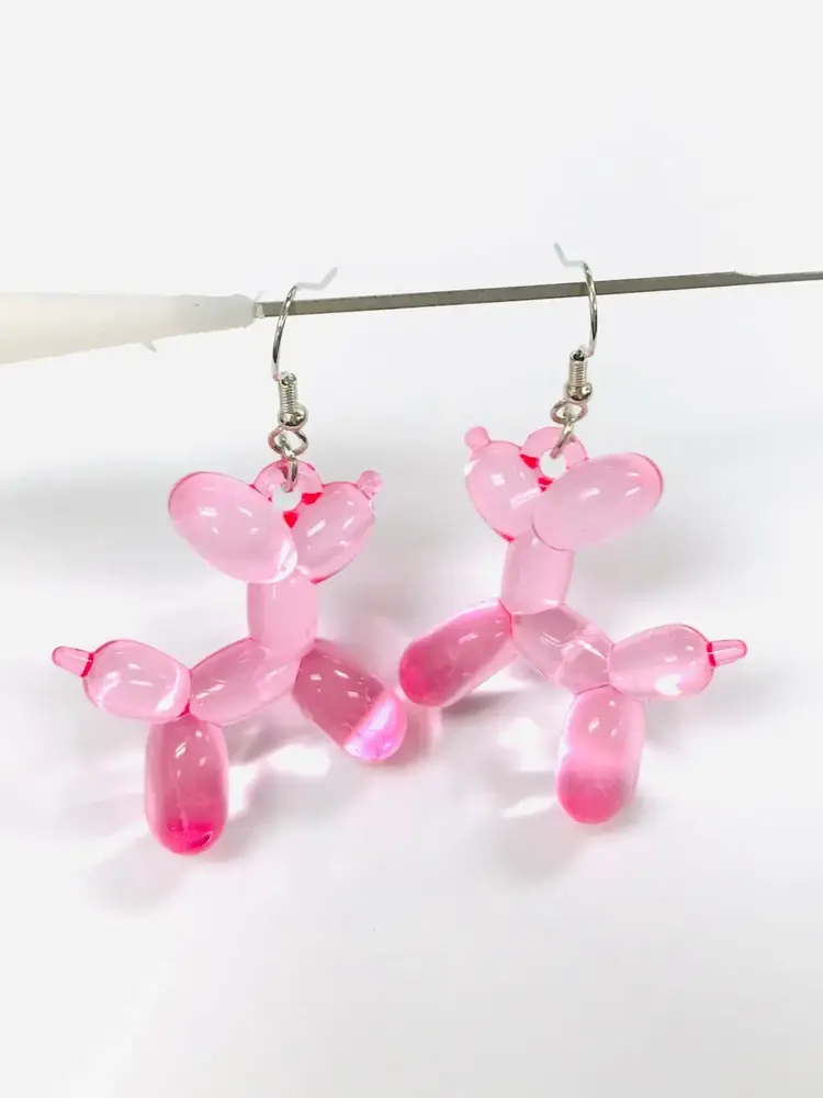 ACRYLIC BALLON DOG EARRINGS