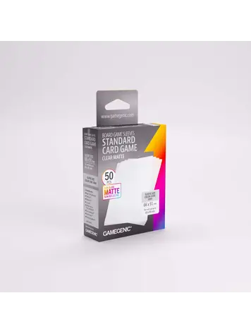 GAMEGENIC GAMEGENIC BOARD GAME SLEEVES STANDARD CARD GAME CLEAR MATTE 50 CT