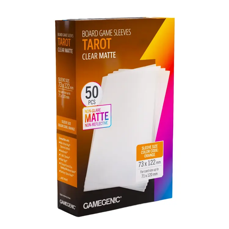 GAMEGENIC GAMEGENIC BOARD GAME SLEEVES TAROT CLEAR MATTE 50 CT