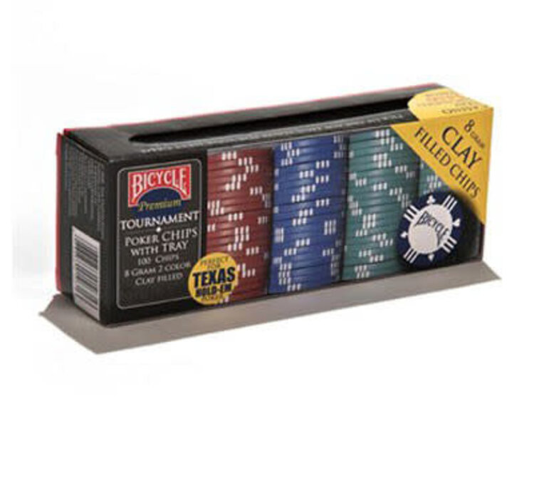 BICYCLE TOURNAMENT QUALITY POKER CHIPS WITH TRAY