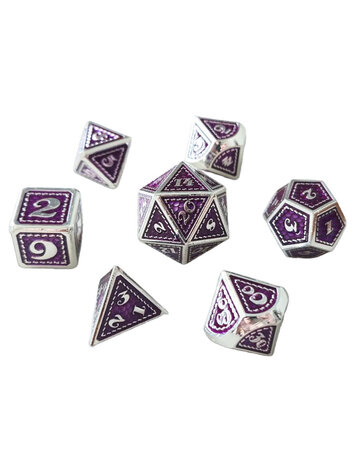7 SET SCALEMAIL METAL PURPLE DICE