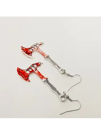MIO QUEENA TERROR HALLOWEEN BLOOD EARRINGS AXE