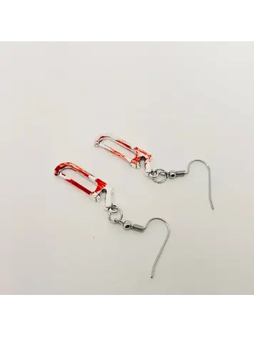 MIO QUEENA TERROR HALLOWEEN BLOOD EARRINGS BONE SAWS