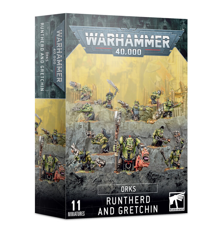 GAMES WORKSHOP WARHAMMER 40K ORKS RUNTHERD AND GRETCHIN