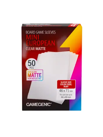 GAMEGENIC GAMEGENIC BOARD GAME SLEEVES MINI EUROPEAN CLEAR 50CT