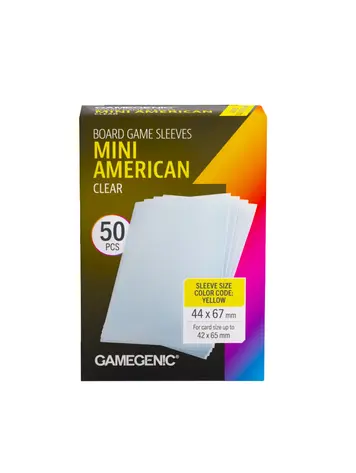 GAMEGENIC GAMEGENIC BOARD GAME SLEEVES MINI AMERICAN CLEAR 50CT