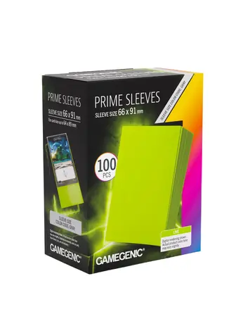GAMEGENIC GAMGENIC PRIME SLEEVES LIME 100CT