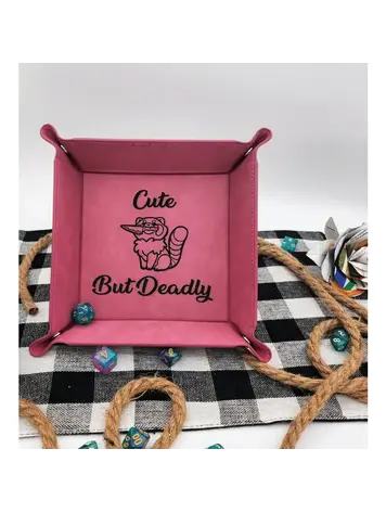 RED PANDA CUTE BUT DEADLY DICE TRAY PINK WITH BLACK
