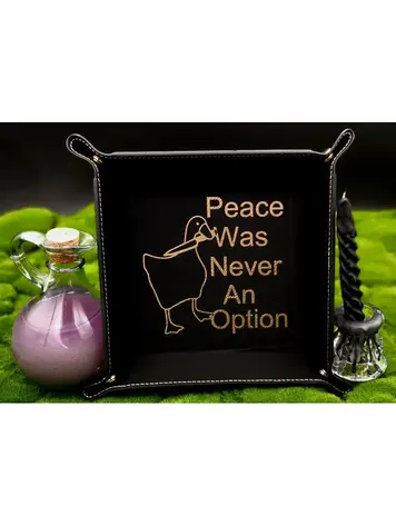 GOOSE PEACE WAS NEVER AN OPTION DICE TRAY TEAL WITH BLACK