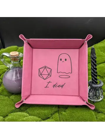 I DIED GHOST DICE TRAY TEAL WITH BLACK