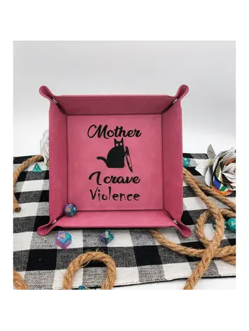 CAT MOTHER I CRAVE VIOLENCE DICE TRAY WHITE WITH BLACK