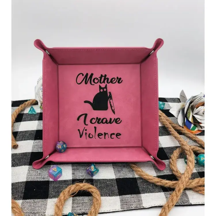 CAT MOTHER I CRAVE VIOLENCE DICE TRAY WHITE WITH BLACK