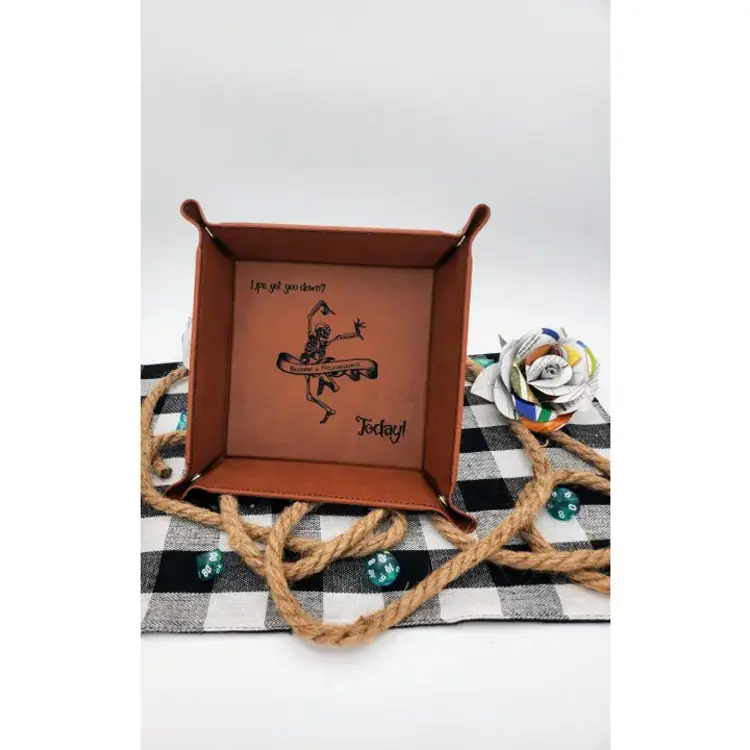 BECOME A NECROMANCER DICE TRAY BLACK WITH SILVER