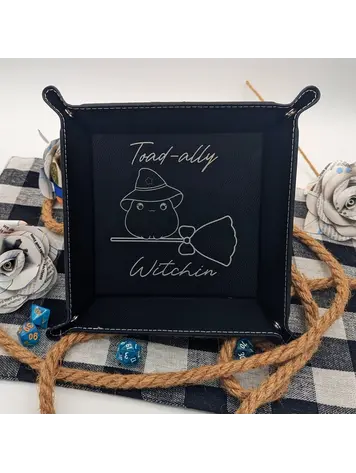 FROG WITCH DICE TRAY BLACK WITH SILVER