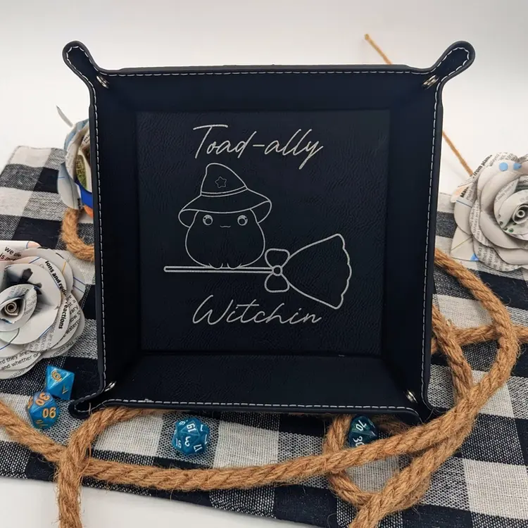 FROG WITCH DICE TRAY BLACK WITH SILVER