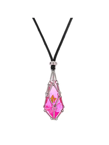 HYMGHO HYMGHO MYSTICAGE DICE CHAIN BROWN LEATHER NECKLACE WITH D4