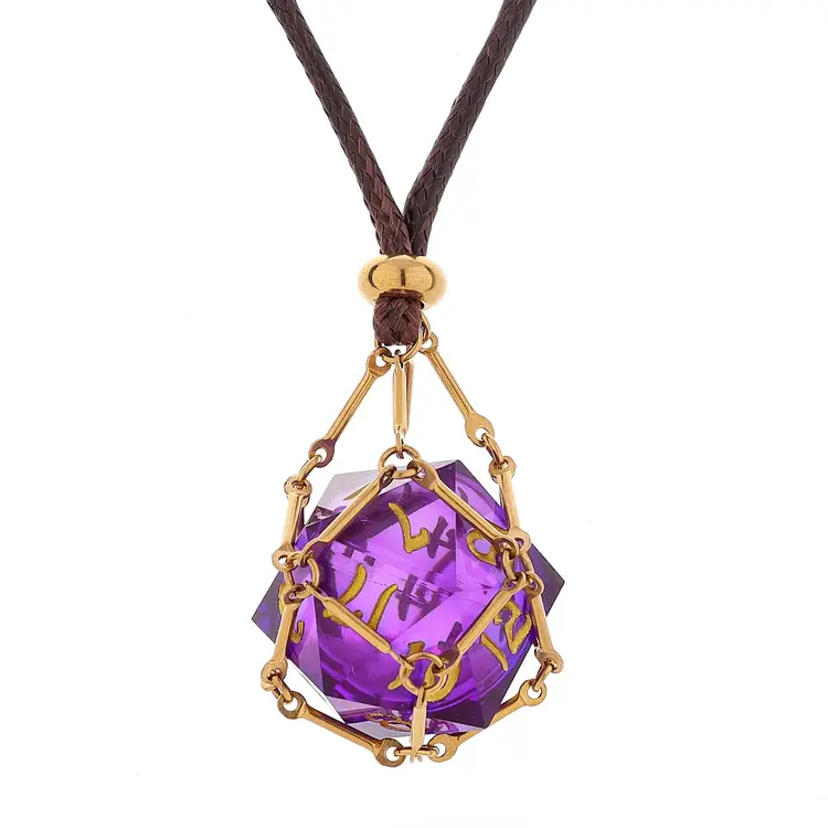 HYMGHO HYMGHO MYSTICAGE DICE CHAIN LEATHER NECKLACE D20