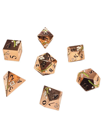 7 SET SAKURA METAL COPPER WHITE DICE