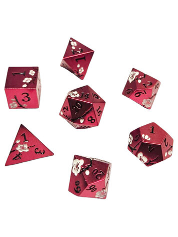 7 SET SAKURA METAL RED WHITE DICE