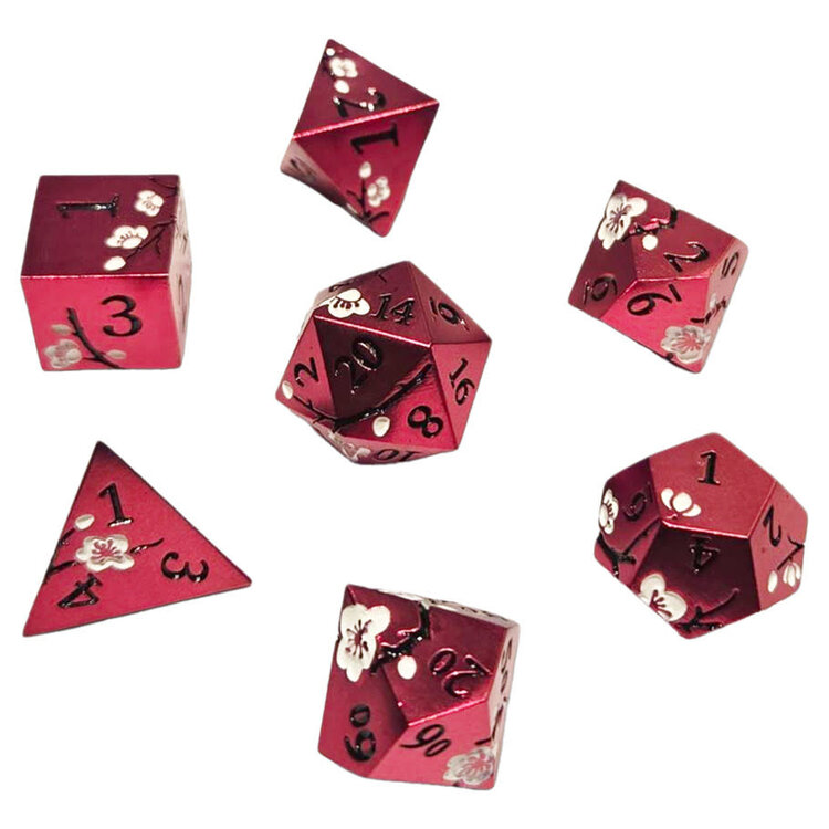 7 SET SAKURA METAL RED WHITE DICE