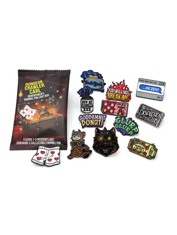 FOAM BRAIN GAMES DUNGEON CRAWLER CARL ADVENTURERS PIN LOOT BOX FLOORS 1 - 3