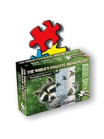 WORLD SMALLEST JIGSAW PUZZLE PEEKABOO RACOON