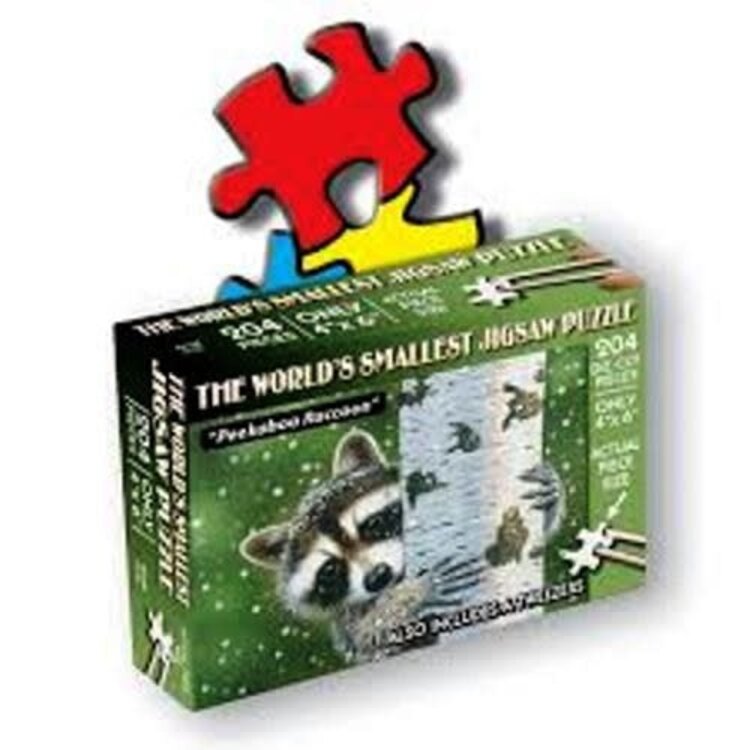 WORLD SMALLEST JIGSAW PUZZLE PEEKABOO RACOON