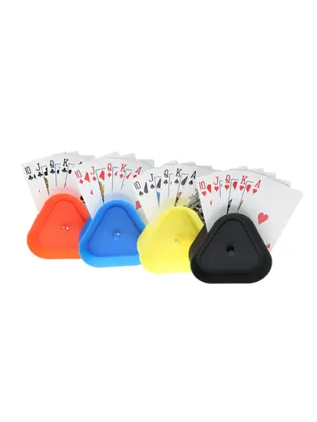 PLASTIC ASSORTED COLORED CARD HOLDERS 4 PACK