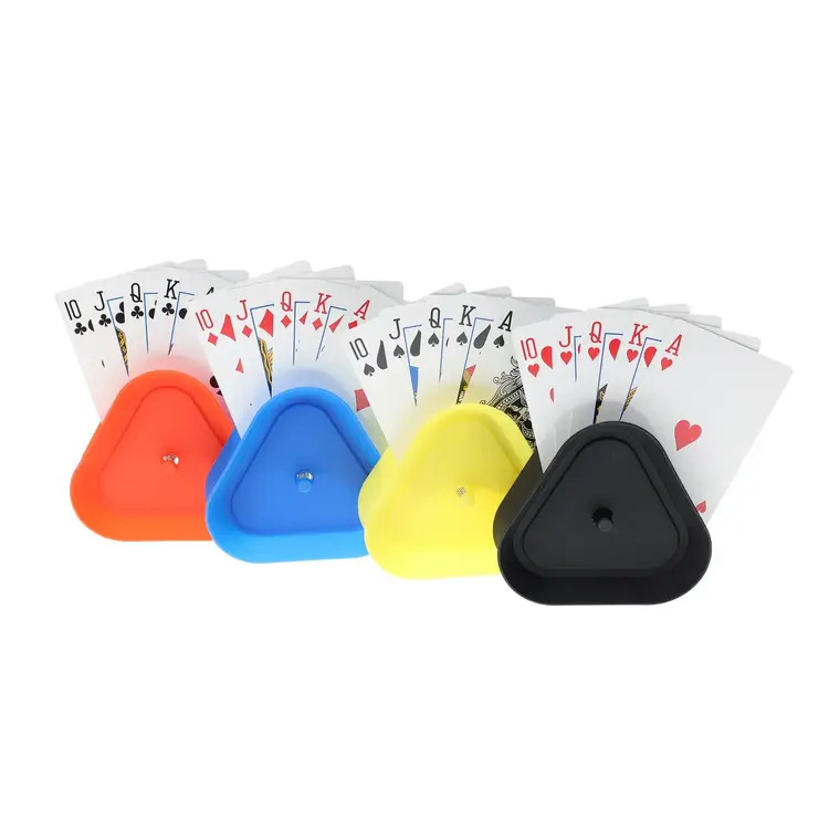 PLASTIC ASSORTED COLORED CARD HOLDERS 4 PACK